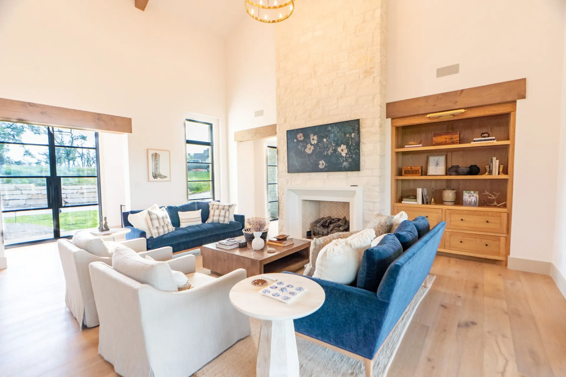 Great room, a custom home by Butcher Behrens in Fredericksburg, TX